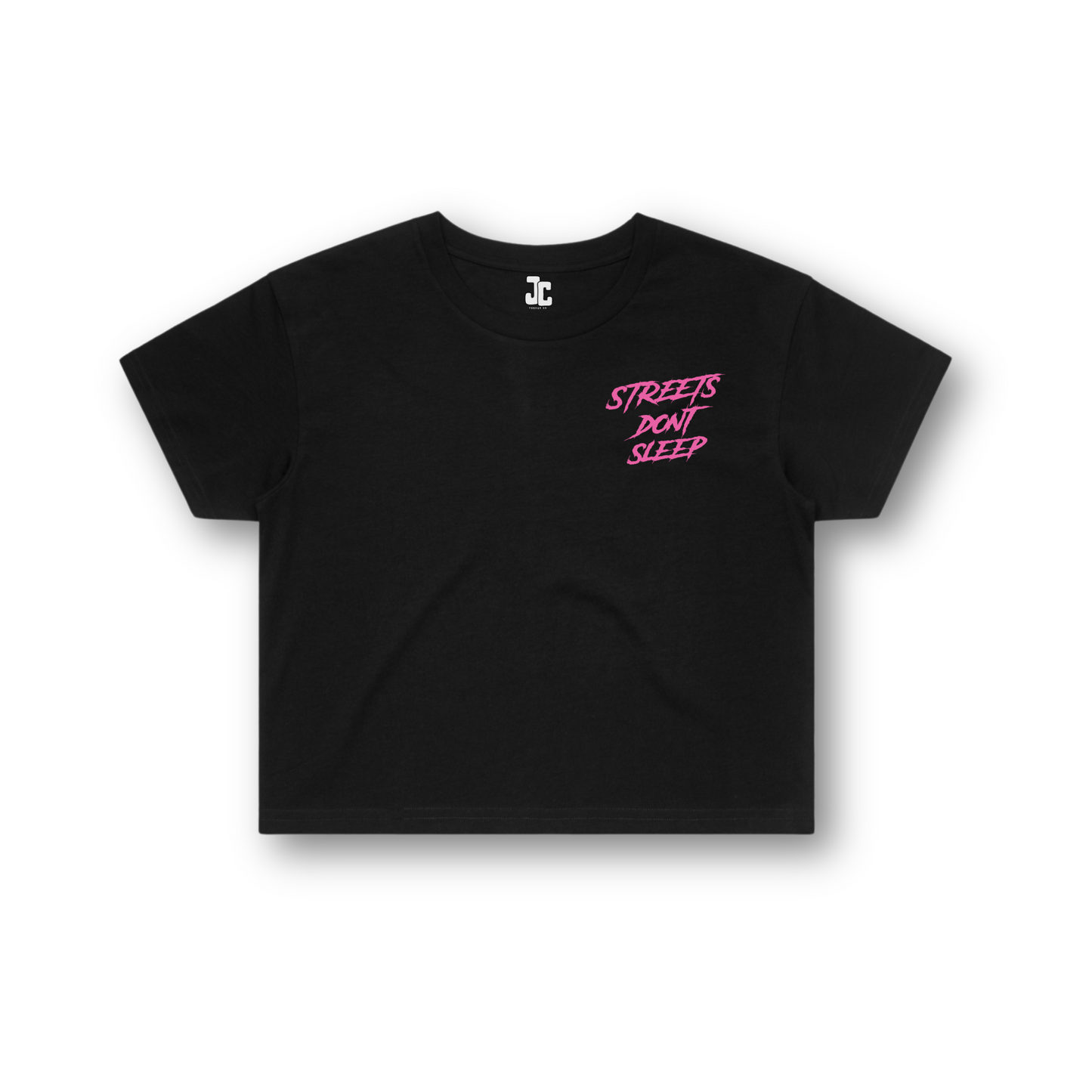 Streets Don't Sleep Crop Tee | Pink | Blue | Black