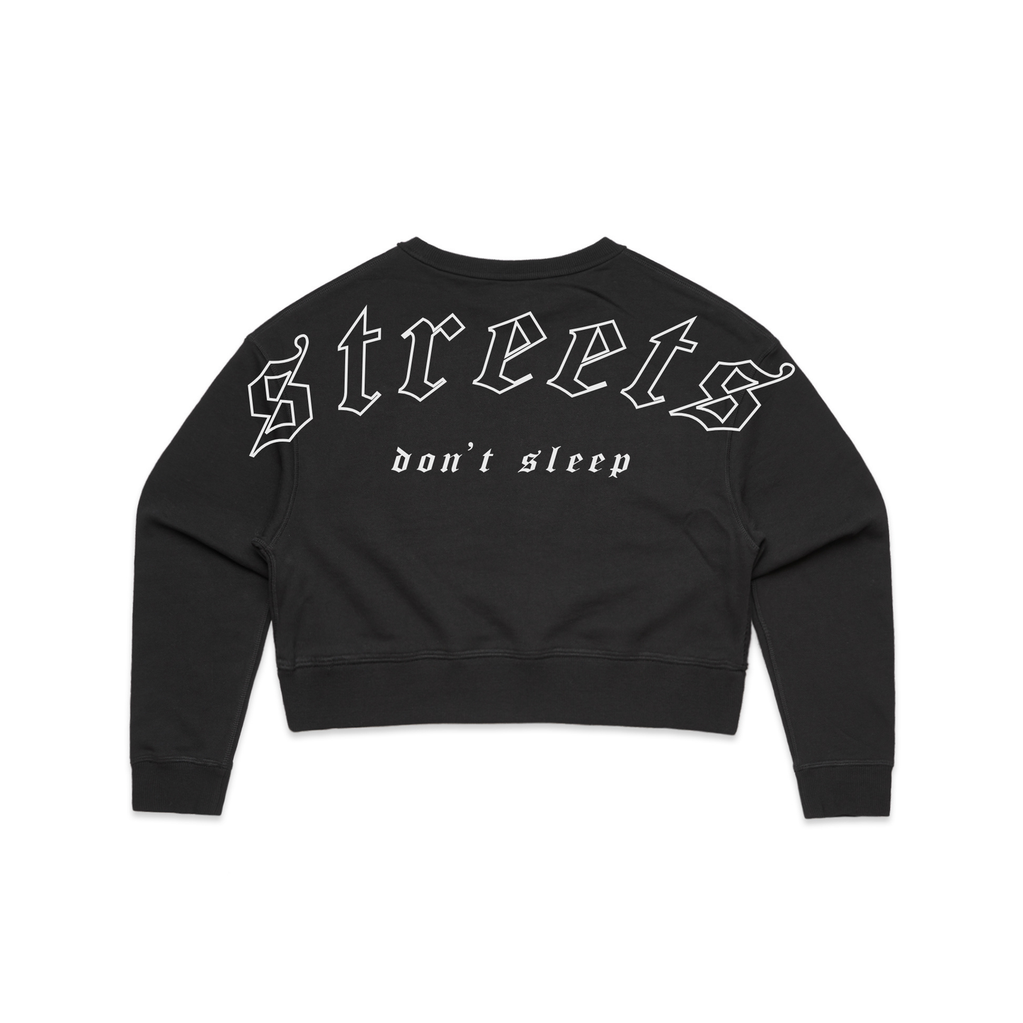 Streets Crop Crew Sweatshirt | Black