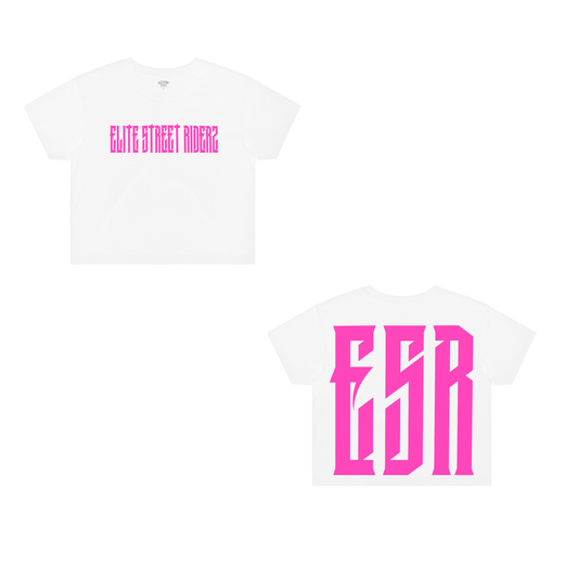 ESR Signature Crop | White | Hot Pink | Black