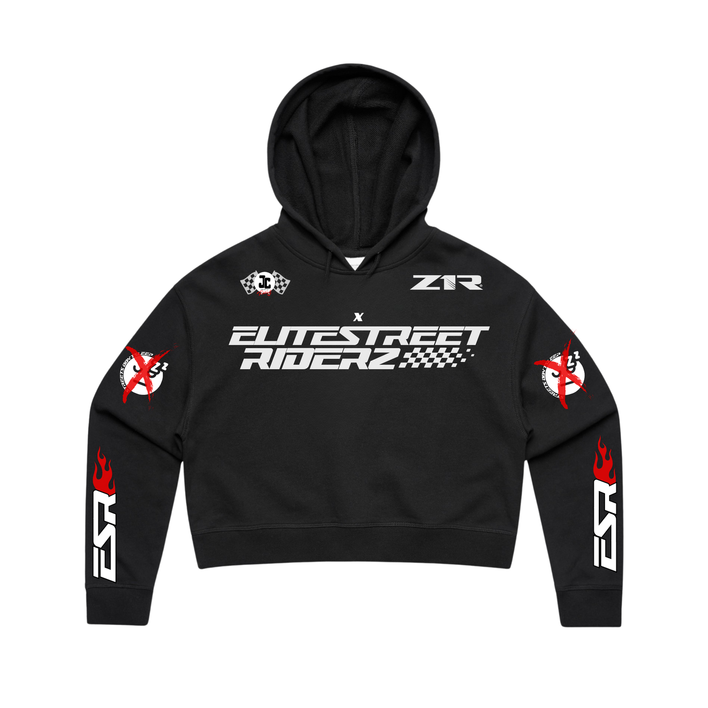 ESR x Z1R Crop Hoodie | White | Pink