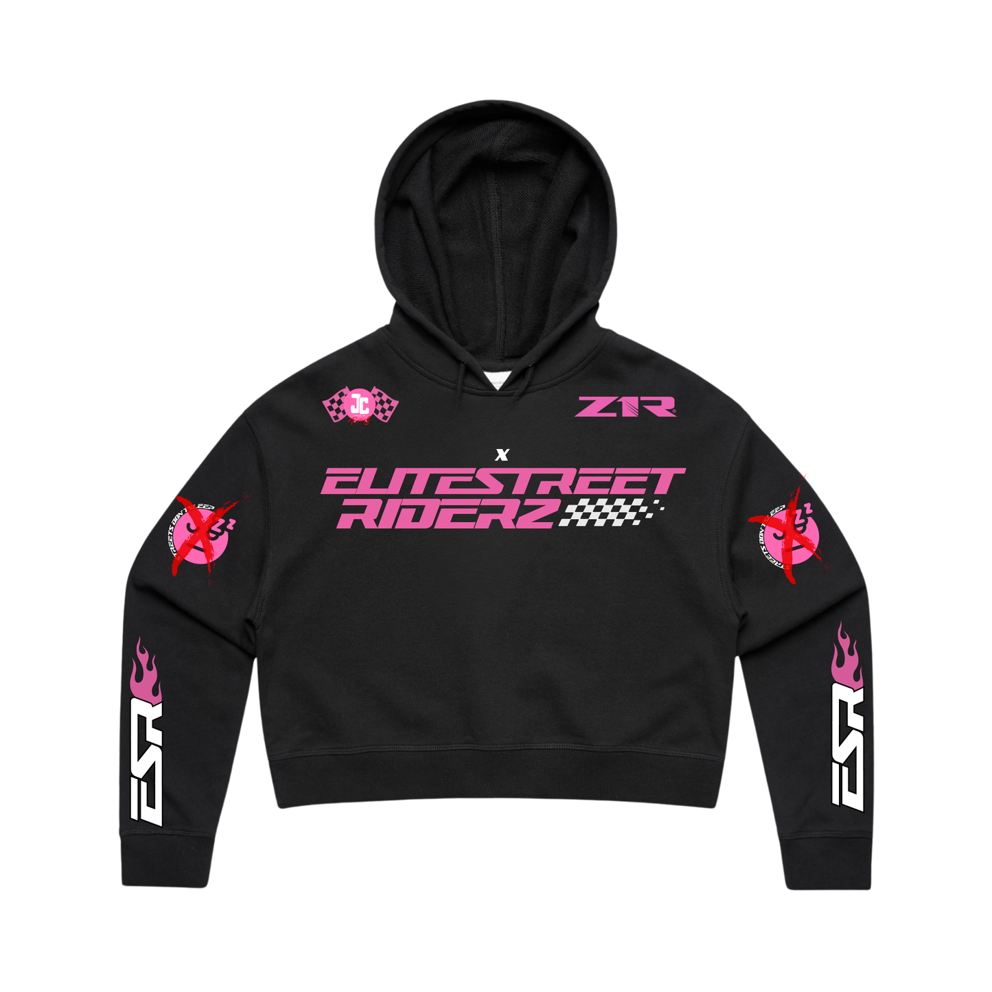 ESR x Z1R Crop Hoodie | White | Pink