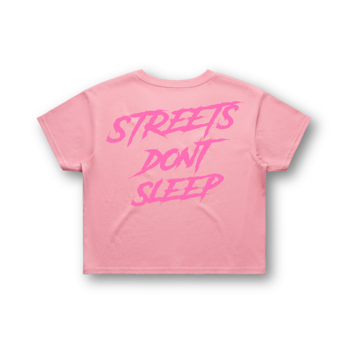 Streets Don't Sleep Crop Tee | Pink | Blue | Black