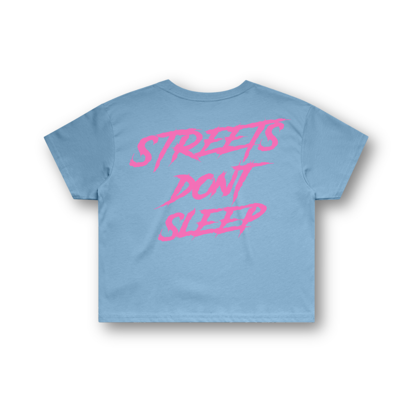 Streets Don't Sleep Crop Tee | Pink | Blue | Black