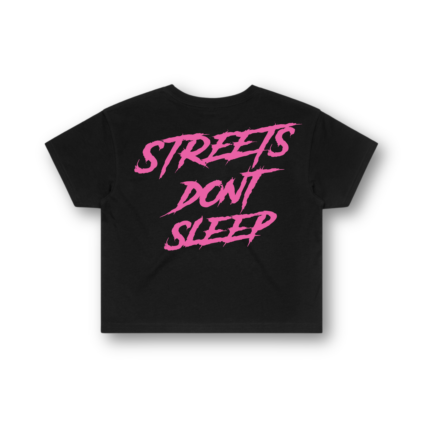 Streets Don't Sleep Crop Tee | Pink | Blue | Black