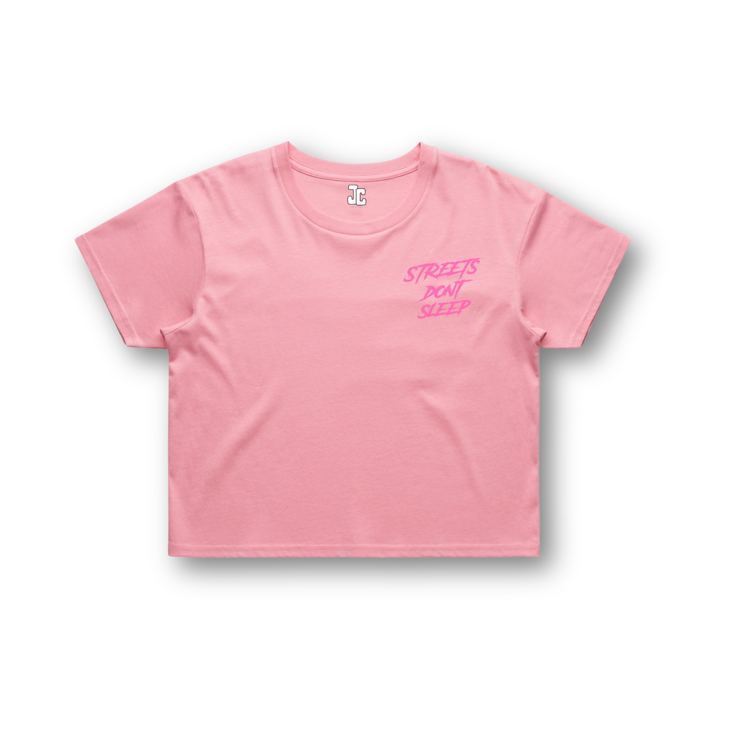 Streets Don't Sleep Crop Tee | Pink | Blue | Black